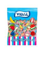 Gominolas Vidal Megasurtido Ácido bolsa de 1 Kg - Megasurtido ácido compuesto por fresas, dedos y pies. Todo un mix de clásicos recogidos en una única bolsa. Predominan el sabor fresa y frambuesa - Sin gluten y sin grasa - details 1