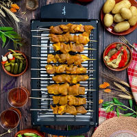 Jata Barbacoa Eléctrica Sin Humo para usar en interiores, Sin humos ni olores, Totalmente desmontable, Bandeja para recoger, Fácil limpieza, Antiadherente, 2000 W Negro - EBQ2 - details 3