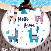 150x150cm Toalla De Playa Redonda, Patrón Floral Y De Pájaros con Impresión Digital, Tapete De Playa De Microfibra Grandes De Secado Rápido, Tapete De Picnic, Yoga Redonda Manta de Playa para niñas y niños - details 9