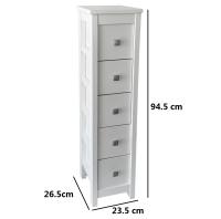Maxia Market - Mueble Auxiliar Cajonera Estrecha de Madera de Pino Natural Color Blanco - details 3