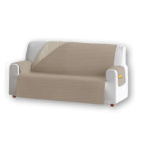 NQT Funda Cubre Sofa - Protector Sofá Reversible Bicolor con Bolsillos Laterales, Diseño Antideslizante, Antimanchas, Lavable a Máquina para Sofa de 1 2  3 4 L Plaza Azul Rojo Granate Gris Oscuro - details 1