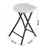 Maxia Market Silla Taburete Plegable con Asa Facil Para Transportar Blanco 30x45cm para Cocina Baño Camping - details 2