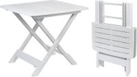 STARLEY- Mesita de jardín Adige Blanca Mesa Auxiliar Plegable 44X44x50cm de plástico - details 2