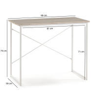 Mesa de Escritorio VS Venta-Stock Cáceres Industrial Blanca/negra 90x50x74cm - details 0