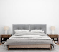 DHOME Cabecero de Polipiel o Tela Acualine Liso con Botones Tapizado Colores Cabezal Lujo Cama Dormitorio Moderno Acolchado (Gris Tela) - details 12