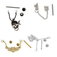 2 uds mariposa barras de perforación de acero anillo protector 316l cuerpo de acero inoxidable joyería cadena para cuerpo de regalo de cumpleaños - details 2
