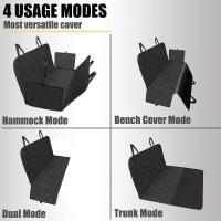 COTTECOTA-Cubre Asientos de Coche para Perros 133x140cm Funda para Mascotas, Estilo Hamaca– Resistente al Agua y Hamaca Convertible con Solapas Laterales Extras, Funda de Asiento Trasero Antideslizante Funda para Maletero de Coche Cinturon perro(4001 - details 6