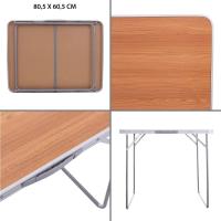 GREATOOL Mesa de Camping Plegable de Acero 80x60x70cm, madera MDF, estructura de acero - details 4