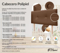 DHOME Cabecero de Polipiel o Tela AQUALINE Pro cabeceros Cabezal tapizado Cama Lujo (Arcilla Polipiel) - details 7