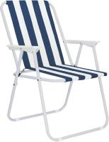 GREATOOL Silla de Playa Plegable con Reposabrazos , 75 x 53 x 43 cm, Estructura de Acero Resistente,Asiento de Lona Impermeable,Estampado a Rayas ,Ideal para Playa o Camping - details 2