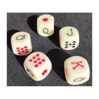 Cartamundi 5 dados poker póquer esquinas curvas 1.5x1.5x1.5 centímetros J Q K pitos rojos y negros de plástico sin caja Casino Mentiroso Yatzy Juego mesa JUgar - details 0