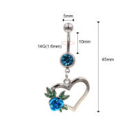 1Pc 14g bling piercings de ombligo vientre ombligo piercing pendientes del vientre joyería piercing del cuerpo de acero inoxidable piercings ombligo - details 3