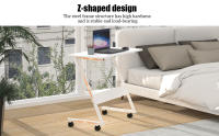 Escritorio de Madera Rcynview en Forma Z con Ruedas Giratorias Ideal para Espacios Pequeños como Dormitorio Oficina y Cama 60/80 x 40 x 75 cm - details 4