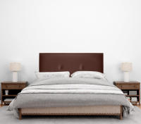 DHOME Cabecero de Polipiel o Tela Acualine Liso con Botones Tapizado Colores Cabezal Lujo Cama Dormitorio Moderno Acolchado (Chocolate Polipiel) - details 2