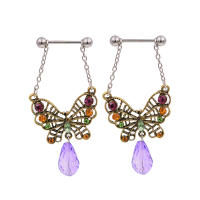 2 uds mariposa barras de perforación de acero anillo protector 316l cuerpo de acero inoxidable joyería cadena para cuerpo de regalo de cumpleaños - details 5