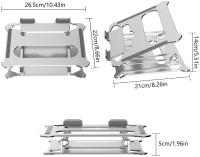 Elevator para Portatil, Atril para Laptop, Soporte de aluminio plegable y fijo para ordenador portátil, soporte portatil aluminio plegable, altura ajustable, ergonómico, Con ventilacion de calor para Macbook Pro/air de 11/13/14/15.6/17 pulgadas - details 2