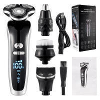 Afeitadora Eléctrica Recargables 4 en 1 para Hombres, Cortadora de Pelo Eléctrica con 3 Peines por USB con Cepillo limpieza de Cara y Cortadorapelo de Nariz y Oreja, Maquinilla de afeitar Multifuncional, con Pantalla LCD, Impermeable. - details 6