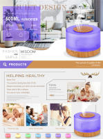 Humidificador Difusor de Aromas 500ml Difusor de Aceite Esencial Ultrasónico 7 Colores LED, Difusor de Aromas Ultrasónico, Apagado Automático y Humidificador para Bebes - details 3