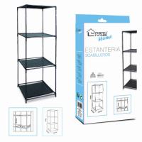ARISE SHOP-Estantería 3/4/6 Compartimentos Negro Estantería De Cubos Negra En Tnt  Fácil De Limpiar Y Montar Encaja En Comedor Garaje Cocina Salon - details 0