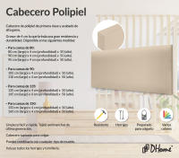 DHOME Cabecero de Polipiel o Tela AQUALINE Liso Cabeceros Cabezal Tapizado Cama Lujo (Beige Polipiel) - details 1