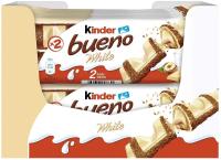 Kinder Bueno Blanco - Caja de 30 unidades con 2 barritas cada unidad - Barritas de chocolate blanco y barquillo - Chocolates con leche oblea cubierta con leche y avellanas - Barritas crujientes y cremosas - details 2