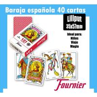 Fournier Baraja española 40 cartas Liliput modelo 131 enana miniatura cartas tradicionales Reverso rojo Coleccionable Coleccionista Tute Mus Brisca Ideal para hacer solitarios o jugar al bingo De bolsillo De viaje - details 1