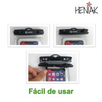 Funda bolsa impermeable acuática sumergible para movil Universal 10x16.7 cm, negra funda telefono smarphone negro y transparente sumergible verano playa piscina deportes nieve - details 2