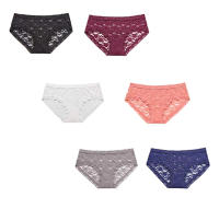 Pack 6 pcs Bragas Ropa interior de encaje sexy Bragas de bikini para mujer, Color Surtido - details 0