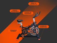 Bonplus BP  Bicicleta Estática Spinning  Bicicleta Spinning Indoor  Spinning Bike  Pantalla LCD  Intensidad Regulable  Pulsómetro  Altura Del Asiento - 76 - 98 cm  Volante Inercia 10 kg  Fitness - details 6