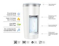 Taza Termo Café 600ml (10 Colores) y Te para Llevar en Mano o en Coche - Taza Térmica de Acero Inoxidable con Tapa Botella, Vaso (QC600 BOTELLA 1099) - details 0