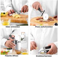 Juego De Cocina, Kit de 16 Utensilios para Cocina Acero Inoxidable Y Plastico ABS, Accesorios para Cocina,  Cuchara Para Helado, Cortapizza, Abrelata, Pinza Para Parrilla, Juego De Cucharas Medidoras MAS - details 4