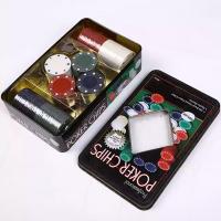 Juego de Mesa Juego de Poker 100 o 200 Fichas para Jugar Cartas de Póker, Set con Caja Metalica Fichas de Casino Profesional para Black Jack, con 4 Colores y Botones de Distribuidor, 100 Pcs | 200 Pcs - details 1
