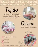 Novotextil - Colcha Estampada para Cama Desde 90 Hasta 180 - Tejido 100% Algodón - Cubrecama Fino de Microfibra - Incluye Fundas de Cojín - Primavera/verano - Colores Vivos - details 0