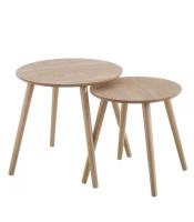 STARLEY-Set de 2 mesitas nido de madera marrones, para cafetería, restaurante, bar, despensa,comedor. - details 0