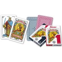 Fournier Baraja española de 50 cartas Modelo número 1 Reverso rojo o azul Resistencia y durabilidad Alta calidad Deslizamiento perfecto Ideal para jugar al chinchón guiñote o solitarios Con 8 9 y dos comodines - details 3