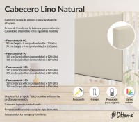 DHOME Cabecero de Lino Natural Liso Hasta el Suelo con 8cm de Grosor Cabezal Tapizado Cama Dormitorio Moderno Top Trending - details 1