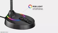 Havit GK55 Micrófono USB para juegos con botón de silencio y luz LED RGB, compatible con  PC, portátil, Mac, PS4, micrófono de sobremesa flexible, iluminación RGB, interruptor de mute, ideal para transmisiones en vivo y chat - details 1