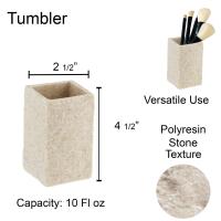 Vaso Jabonera Dispensador de Jabon y Escobillero Efecto Piedra Para Baño Aseo WC Tendance - details 1