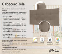 DHOME Cabecero Capitone Tapizado Polipiel o Tela Acualine con 8cm de Grosor Cabezales de Cama Acolchado Capitoné Cabeceros de Cama (Tierra Tela) - details 7
