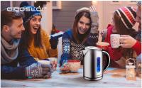 Aigostar King – Hervidor de Agua Eléctrico de Acero Inoxidable, Hervidores Eléctrico con Iluminación Led, 1,7 L, 2200W, Tetera electrica Libre de BPA, Filtro Extraíble, Apagado Automático - details 0