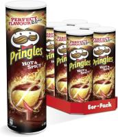 Patatas Pringles Hot & Spicy - Snack de patatas fritas - Aperitivo a base de patata frita, de forma redonda y con sabor picante. Se sirve en una lata con tapadera - Pack de 6 unidades de 165gr cada una - details 5