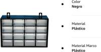 Cajoneras Gavetas Organizadoras Tornillos, Organizador apilable de plástico con 16 cajones para Herramientas pequeñas, Clasificador 16 Compartimiento apilable, Cajonera Multiusos de Material plástico, Clasificador de Cajones - details 1