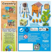 Apicultora Playmobil Country (71253) incluye 1 figura, 1 colmena, 4 panales, 1 soplador de humo, 1 caja, 3 mieles, 1 seto - details 1