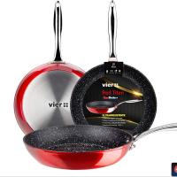 VIER - Juego de 3 Sartenes Antiadherentes de Aluminio Forjado con Titanio y Mango de Acero Inoxidable - details 0