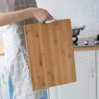 Tabla de cortar de cocina Tabla de corta de bambú rectangular de cortar Con colgante de Metal Para Cocina fruta verdura carne comida - details 4