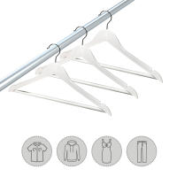 Aicasa Perchas de Madera para Trajes, Color Blanco y Madera , Hombros con Muescas, Antideslizantes para Chaquetas, Camisas, Pantalones, abrigos，Gancho Giratorio de 360°, Pack 6/12/24/48 Unidades - details 4