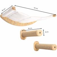 WANEKA Hamaca Gato Cama Pared Colgante Regalo Gatuno Escalera Accesorios Gatos Escalera Madera Sisal Madera Natural Cuerda y algodón Pared Escalada - details 7