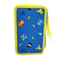 Plumier Pokemon Triple Estuche Pikachu para Niños de 20cm, Relleno de Material Escolar 39 piezas, Regalo Cumpleaños, Navidad, Reyes - details 1