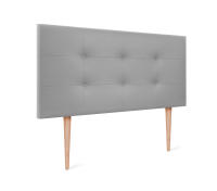 DHOME Cabecero Capitone Tapizado Polipiel o Tela Acualine con 8cm de Grosor Cabezales de Cama Acolchado Capitoné Cabeceros de Cama (Gris Claro Polipiel) - details 6