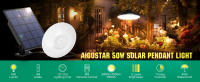 Aigostar - Luz solar exterior con mando a distancia，batería de gran capacidad y resistente al agua IP65，regulable，Lámpara de techo solar con cable de 3 m para jardín/interior/exterior - details 0